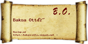 Baksa Ottó névjegykártya