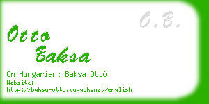 otto baksa business card